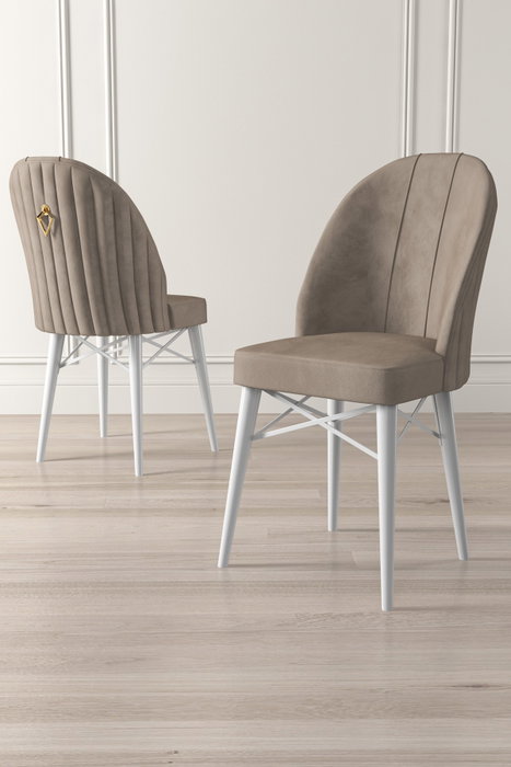 Hanah Home Ritim - Cappuccino y Blanco (Set de 6 piezas)